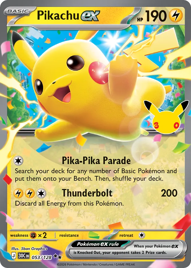 Pikachu ex 30th Celebration