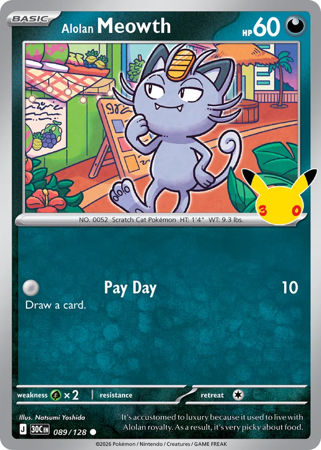Alolan Meowth 30th Celebration