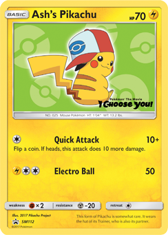 Ash's Pikachu SM113 ポケモンカード 英語版 プロモ Ash's Pikachu - SM Black Star Promos #SM112 Price & Value ($57.64