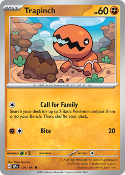ポケモンカード Trapinch 50HP英語版 Trapinch - Surging Sparks #104 Price & Value ($0.10) | PokeScope